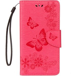 For Huawei  Mate 10 Lite Vintage Embossed Floral Butterfly Pattern Horizontal Flip Leather Case with Card Slot & Holder & Wallet & Lanyard (Red)