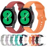 Voor Samsung Galaxy Watch4 Classic 42mm 20mm vlindergesp Effen kleur siliconen horlogeband