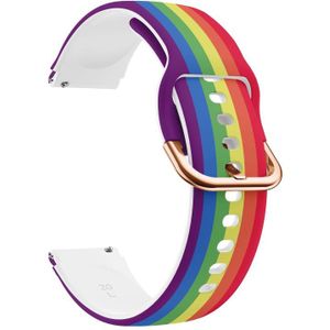 For Xiaomi Haylou LS01 Silicone Printing Replacement Strap Watchband(Rainbow)