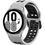 For Samsung Galaxy Watch 4 40mm 20mm Breathable Two-Color Silicone Watch Band(White+Black)