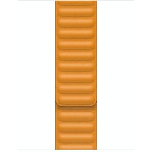 For Apple Watch Series 6 & SE & 5 & 4 44mm / 3 & 2 & 1 42mm Leather Replacement Strap Watchband(Yellow)