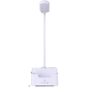 Student USB Charging Bedroom Touch LED Eye Protection Multifunctional Creative Desk Lamp  Style:Without Fan(White)