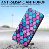 For Samsung Galaxy A12 Colorful Magnetic Horizontal Flip PU Leather Case with Holder & Card Slot & Wallet(Purple Scales)