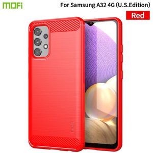 For Samsung Galaxy A32 4G(US Version) MOFI Gentleness Series Brushed Texture Carbon Fiber Soft TPU Case(Red)