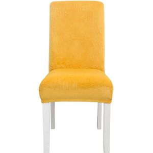 2 PCS Simple Soft High Elastic Thickening Velvet Semi-Interior Chair Cover Hotel Chair Cover(Khaki)