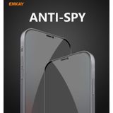2 PCS ENKAY Hat-Prince 0.26mm 9H 6D Privacy Anti-spy Full Screen Tempered Glass Film For iPhone 12 Pro Max