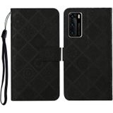 For Huawei P40 Ethnic Style Embossed Pattern Horizontal Flip Leather Case with Holder & Card Slots & Wallet & Lanyard(Black)