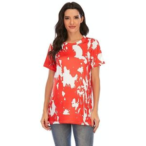 Zwangerschap Gedrukt Ronde Hals T-shirt met korte mouwen (Kleur: Rood Maat: L)