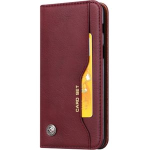 Knead Skin Texture Horizontal Flip Leather Case for Galaxy A8 2018  with Photo Frame & Holder & Card Slots & Wallet(Wine Red)