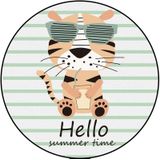 Cartoon Pattern Round Soft Fluffy Crystal Velvet Home Rugs Child Room Game Carpets  Size:Diameter: 40cm(Tiger)