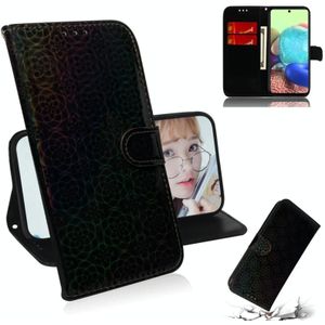 For Samsung Galaxy A71 5G Solid Color Colorful Magnetic Buckle Horizontal Flip PU Leather Case with Holder & Card Slots & Wallet & Lanyard(Black)