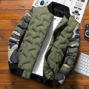 Herenjack Winter dons katoenen jack Camouflage honkbaljack  maat: M