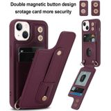 Voor iPhone 13 Pro Max polsbandje verticale flip portemonnee achterkant telefoonhoesje