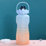 2L Large-Capacity Sports Water Cup Outdoor Drop-Proof Portable Straw Water Bottle(Blue Orange Gradient)
