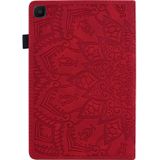 For Samsung Galaxy Tab A7 10.4 (2020) Calf Texture Embossed Horizontal Flip Leather Case with Holder & Card Slots & Photo Frame(Red)