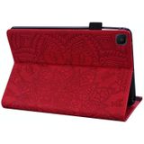For Samsung Galaxy Tab A7 10.4 (2020) Calf Texture Embossed Horizontal Flip Leather Case with Holder & Card Slots & Photo Frame(Red)