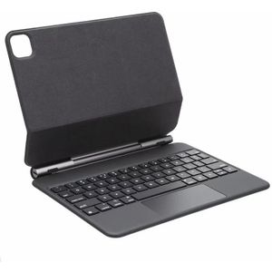 For iPad Pro 12.9 inch 2021/2020/2018 BP129 luetooth Keyboard Leather Case with Touch Pad(Black)