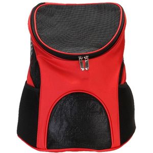 Portable Folding Nylon Breathable Pet Carrier Backpack  Size: 33 x 30 x 24cm (Red)
