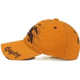 Embroidery Letter Pattern Adjustable Curved Eaves Baseball Cap  Head Circumference: 54-62cm(yellow green)
