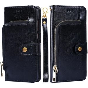 Zipper tas PU + TPU horizontale flip lederen tas met houder & kaart slot & portemonnee & lanyard voor iPhone 13 pro max