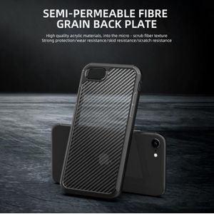 For iPhone SE 2020 / 8 / 7 iPAKY Pioneer Series Carbon Fiber Texture Shockproof TPU + PC Case(Black)