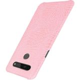 Voor LG K41S schokbestendige krokodiltextuur PC + PU Case(roze)