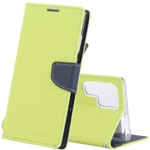 For Samsung Galaxy S22 Ultra 5G GOOSPERY FANCY DIARY Cross Texture Leather Phone Case(Green)