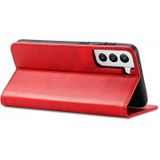 Voor Samsung Galaxy S21 + 5G Kalf Textuur Magnetische Horizontale Flip Lederen Hoesje met houder & kaart slots &portemonnee (rood)
