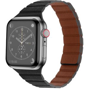 Sterke magnetische lederen horlogeband voor Apple Watch Series 7 45 mm / 6 & SE & 5 & 4 44mm / 3 & 2 & 1 42 mm