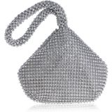 Women Fashion Banquet Party Diamond Handbag(Silver)