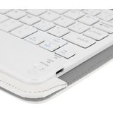 Universal Detachable Magnetic Bluetooth Touchpad Keyboard Leather Case with Holder for 10.1 inch iSO & Android & Windows Tablet PC(White)