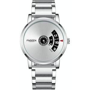 FNGEEN S230 Men Non-Pointer Quartz Watch(White Steel White Surface)