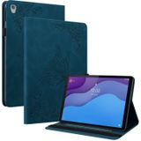 For Lenovo Tab M10 HD 2nd Gen TB-X306X/TB-X306F Butterfly Flower Embossed Leather Tablet Case(Blue)