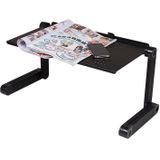 Portable 360 Degree Adjustable Foldable Aluminium Alloy Desk Stand for Laptop / Notebook  without CPU Fans & Mouse Pad(Black)