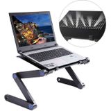 Portable 360 Degree Adjustable Foldable Aluminium Alloy Desk Stand for Laptop / Notebook  without CPU Fans & Mouse Pad(Black)