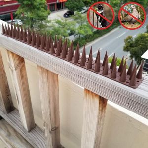12 PCS Plastic Bird Repellent Thorns Fence Anti-Climb Nails (Brown)