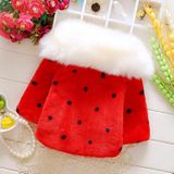 Girls Cloak Thickened Warm Cloak (Color:Red Size:80)
