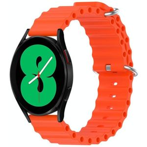 Voor Samsung Galaxy Watch 4 44mm 20mm Ocean Style siliconen effen kleur horlogeband