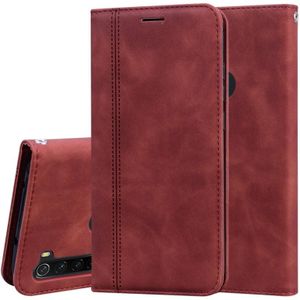 For Xiaomi Redmi Note 8 Frosted Business Magnetic Horizontal Flip PU Leather Case with Holder & Card Slot & Lanyard(Brown)