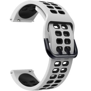 Voor Garmin vivoactive3 Music 20mm gemengd kleuren siliconen horlogeband (wit zwart)