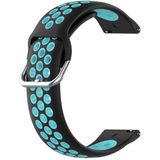 20mm For Huami Amazfit GTS / Samsung Galaxy Watch Active 2 / Huawei Watch GT2 42MM Fashion Inner Buckle Silicone Strap(Black teal)