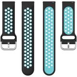 20mm For Huami Amazfit GTS / Samsung Galaxy Watch Active 2 / Huawei Watch GT2 42MM Fashion Inner Buckle Silicone Strap(Black teal)