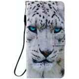 For Samsung Galaxy Note 20 Painting Horizontal Flip Leather Case with Holder & Card Slot & Lanyard(White Leopard)