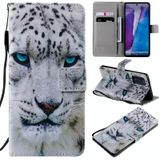 For Samsung Galaxy Note 20 Painting Horizontal Flip Leather Case with Holder & Card Slot & Lanyard(White Leopard)