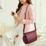 Summer Leather Luxury Handbags Female Shoulder Messenger Bag(Purple)