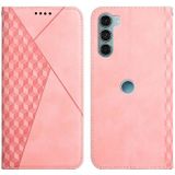 Voor Motorola Moto G200 5G / EDGE S30 Diamant Splicing Skin Feel Magnetic Leather Phone Case (Rose Gold)