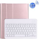 A11BS 2020 Ultra-thin ABS Detachable Bluetooth Keyboard Protective Case for iPad Pro 11 inch (2020)  with Backlight & Pen Slot & Holder (Rose Gold)