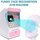 8010 Gesimuleerde gezichtsherkenning ATM Machine Piggy Bank Wachtwoord automatisch rollend geld veilig spaarpot  stijl: oplaadbare versie roze