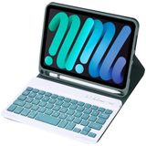 C06B ultradunne snoepkleuren Bluetooth-toetsenbord Tablet Case voor iPad Mini 6  met Stand & Pen Slot (Dark Green)