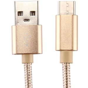 Knit Texture USB to USB-C / Type-C Data Sync Charging Cable  Cable Length: 1m  3A Total Output  2A Transfer Data  For Galaxy S8 & S8 + / LG G6 / Huawei P10 & P10 Plus / Oneplus 5 / Xiaomi Mi6 & Max 2 /and other Smartphones(Gold)